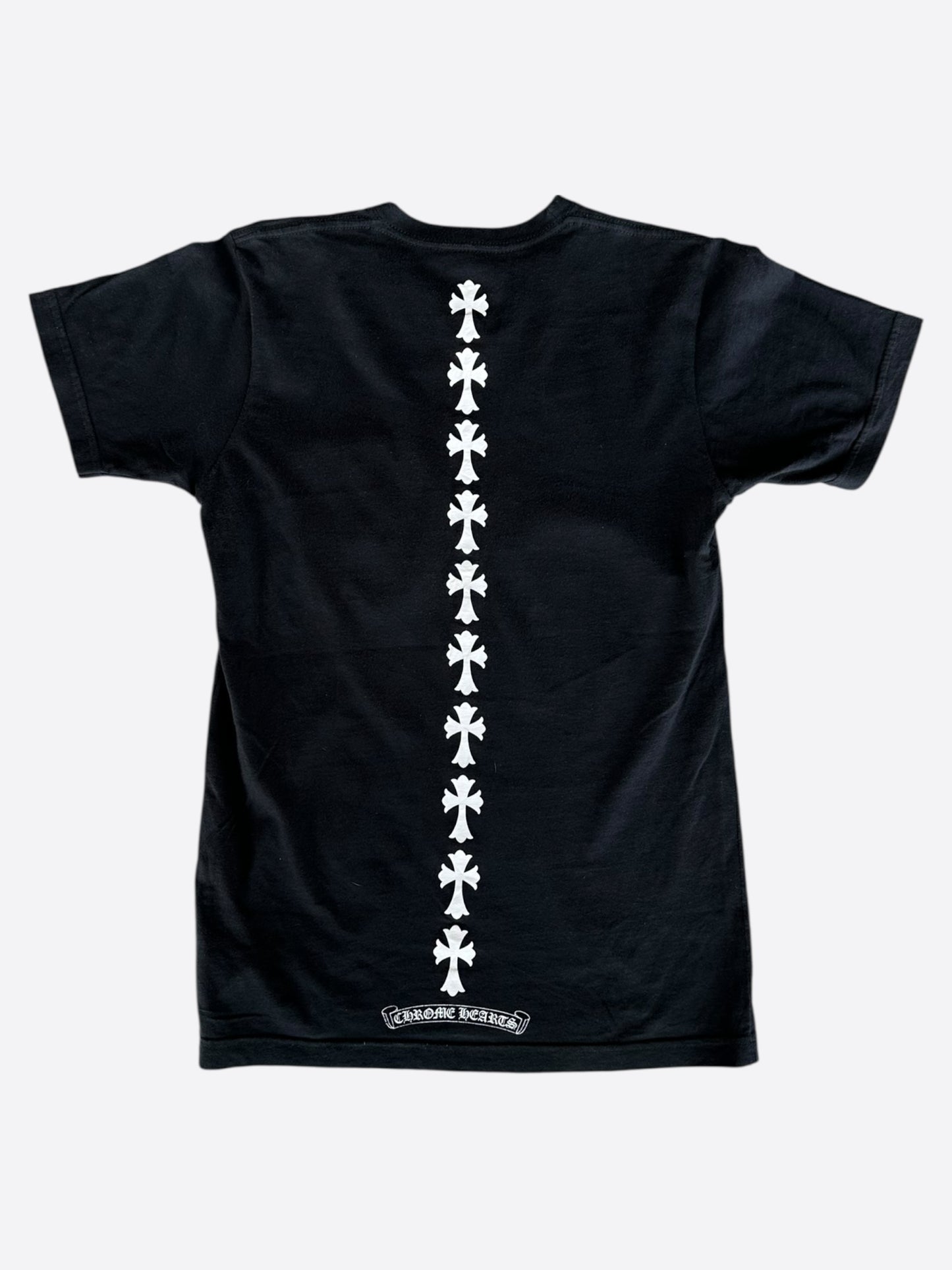 Chrome Hearts Black & White Triple Cross Logo T-Shirt
