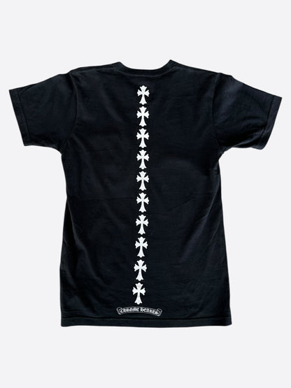 Chrome Hearts Black & White Triple Cross Logo T-Shirt