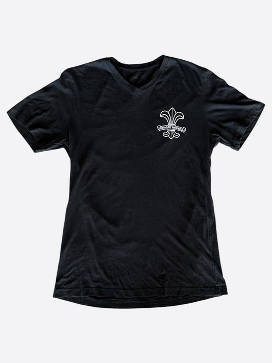Chrome Hearts Black & White Fleur Logo Women's T-Shirt
