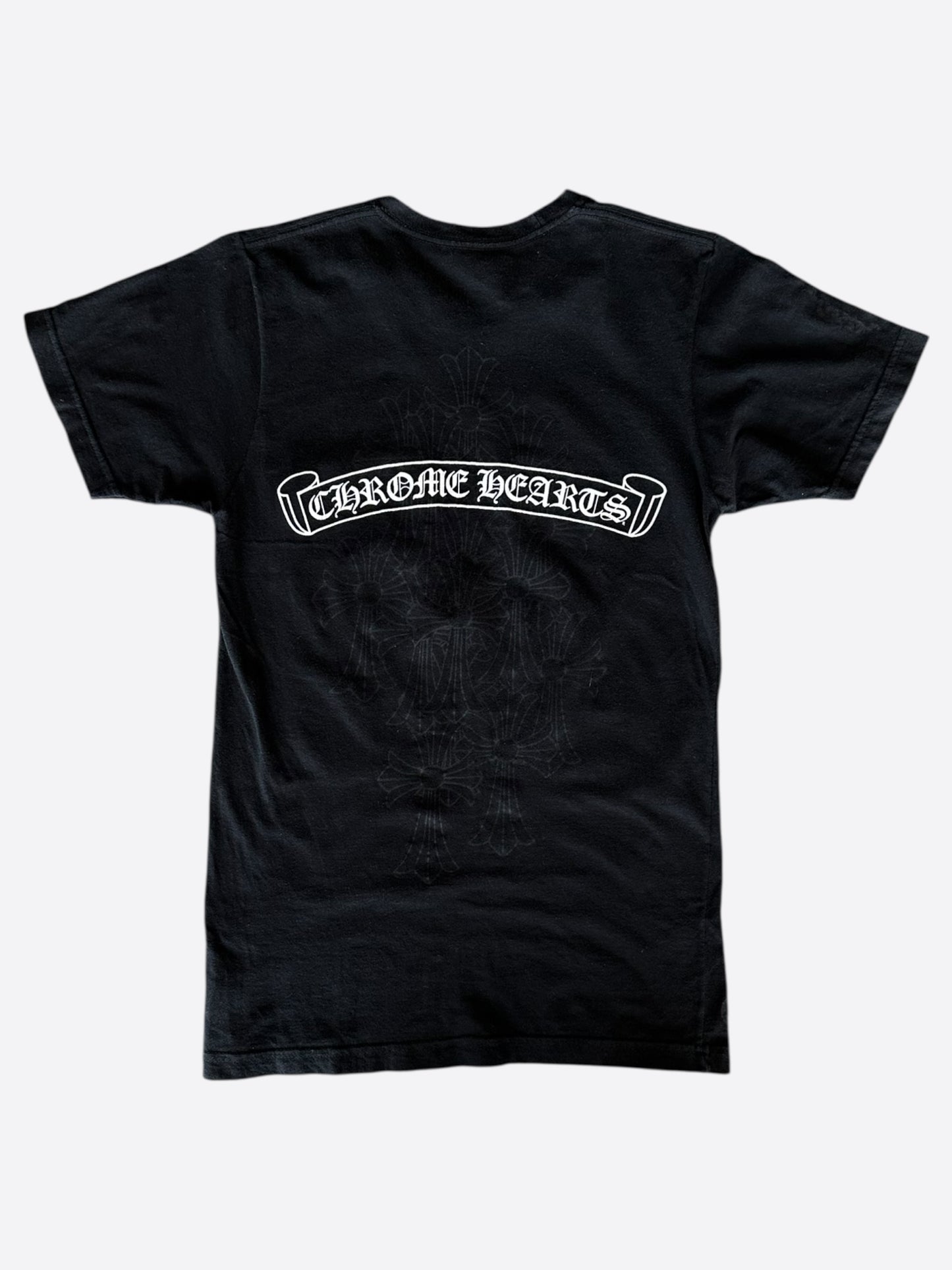 Chrome Hearts Black & White Cemetery Cross Logo T-Shirt