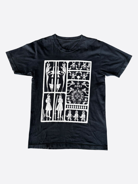 Chrome Hearts Black & White Foti Skulls Graphic T-Shirt