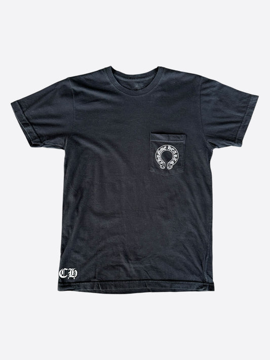 Chrome Hearts Black & White Malibu Cross Logo T-Shirt