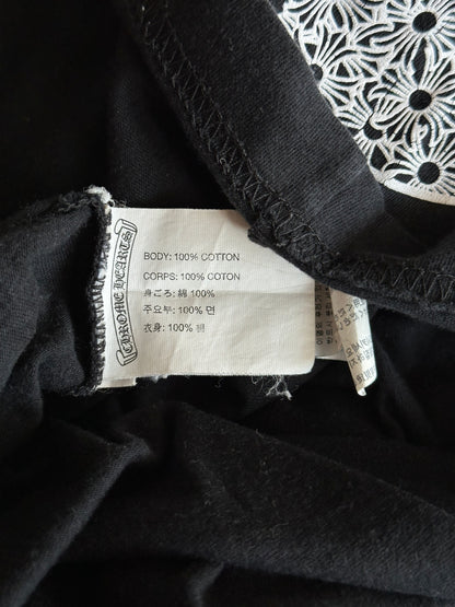 Chrome Hearts Black & White Flame Logo T-Shirt