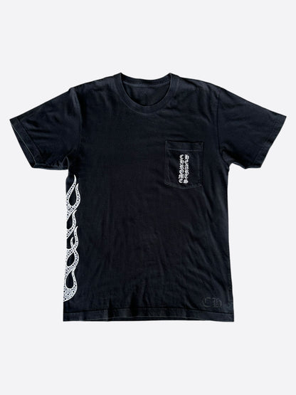 Chrome Hearts Black & White Flame Logo T-Shirt