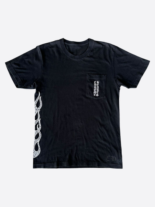 Chrome Hearts Black & White Flame Logo T-Shirt