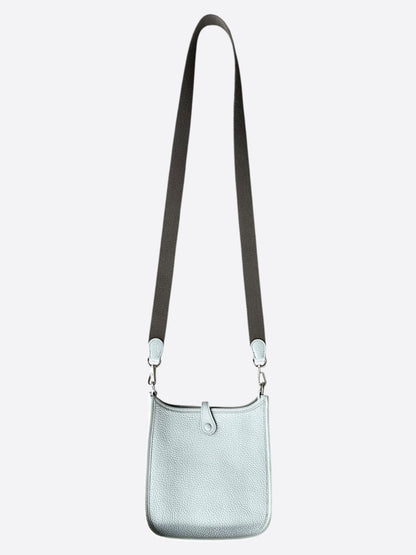 Hermes Bleu Pale Etain Taurillon Evelyn TPM