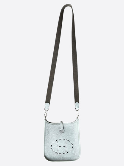 Hermes Bleu Pale Etain Taurillon Evelyn TPM
