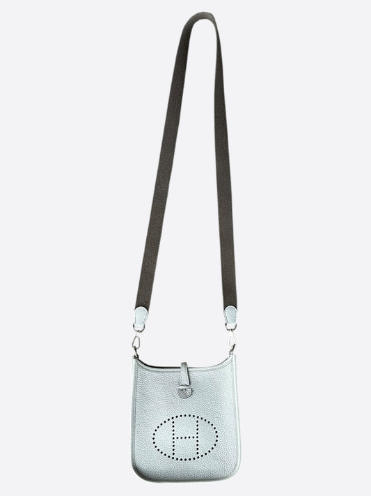 Hermes Bleu Pale Etain Taurillon Evelyn TPM