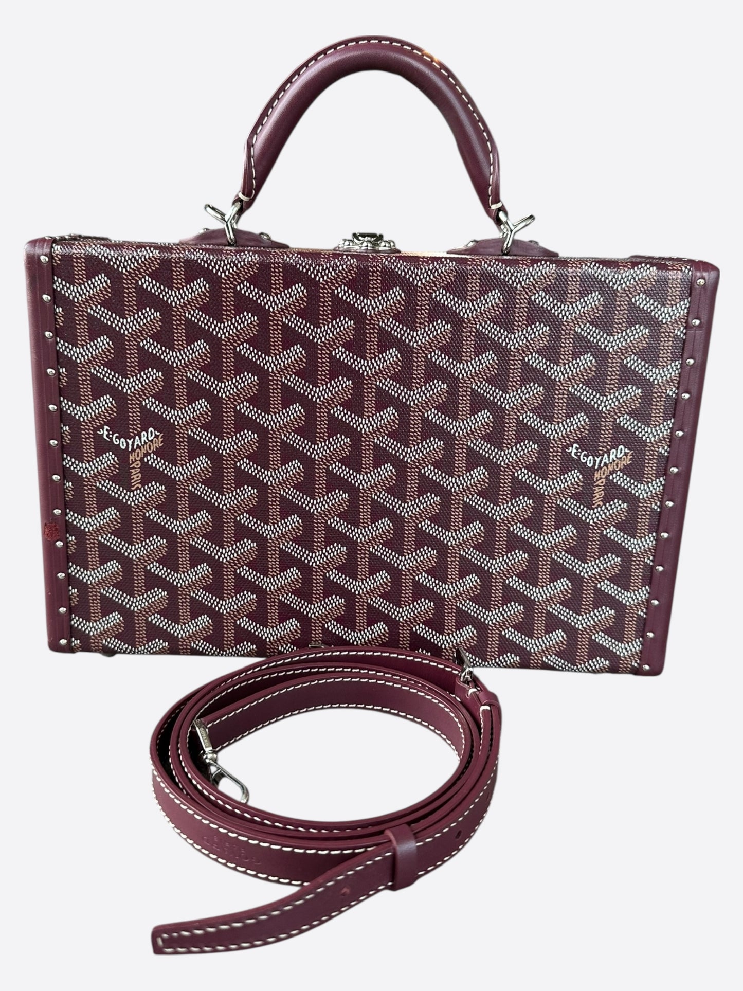 Goyard Burgundy Grand Hotel PM Trunk Bag