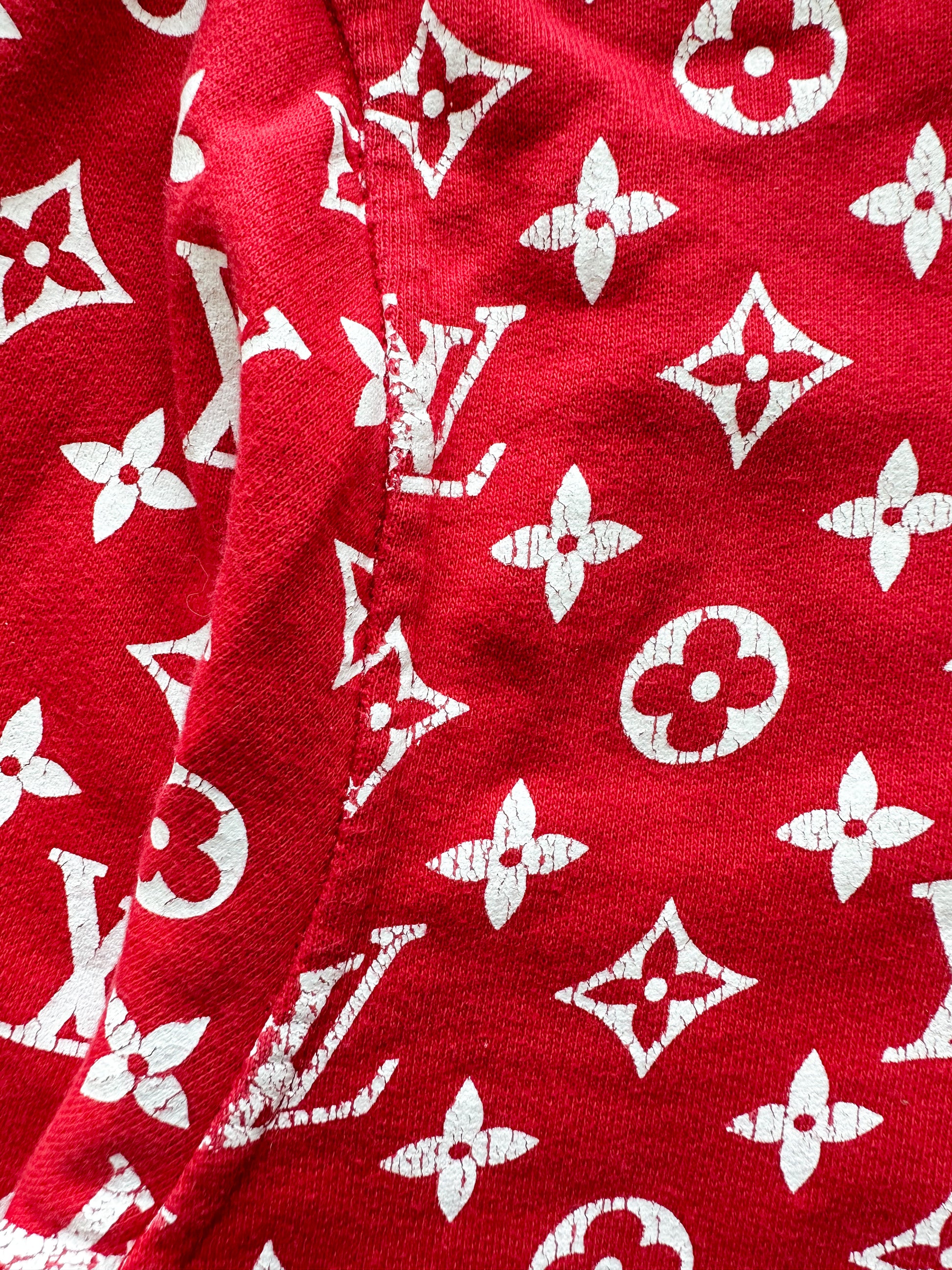 Louis Vuitton X Supreme Red Monogram Cotton Box Logo Hoodie XXXL Louis  Vuitton