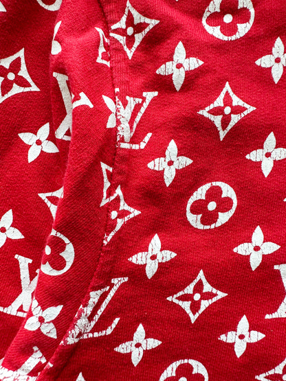 Louis Vuitton Supreme Red Monogram Box Logo Hoodie