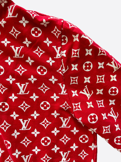 Louis Vuitton Supreme Red Monogram Box Logo Hoodie