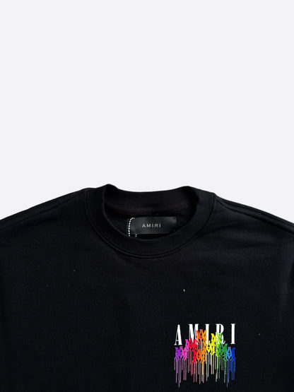 Amiri Black Multicolor MA Drip Logo Sweater