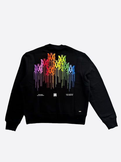 Amiri Black Multicolor MA Drip Logo Sweater