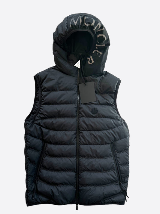 Moncler Black Nubiera Hooded Vest