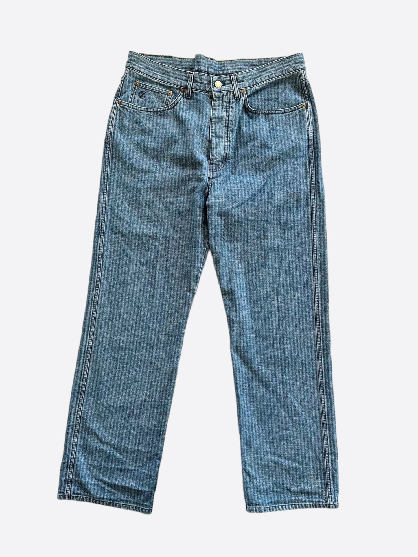 Louis Vuitton Blue Striped Jeans