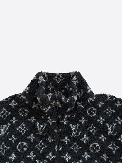 Louis Vuitton Black & Grey Monogram Fleece Jacket