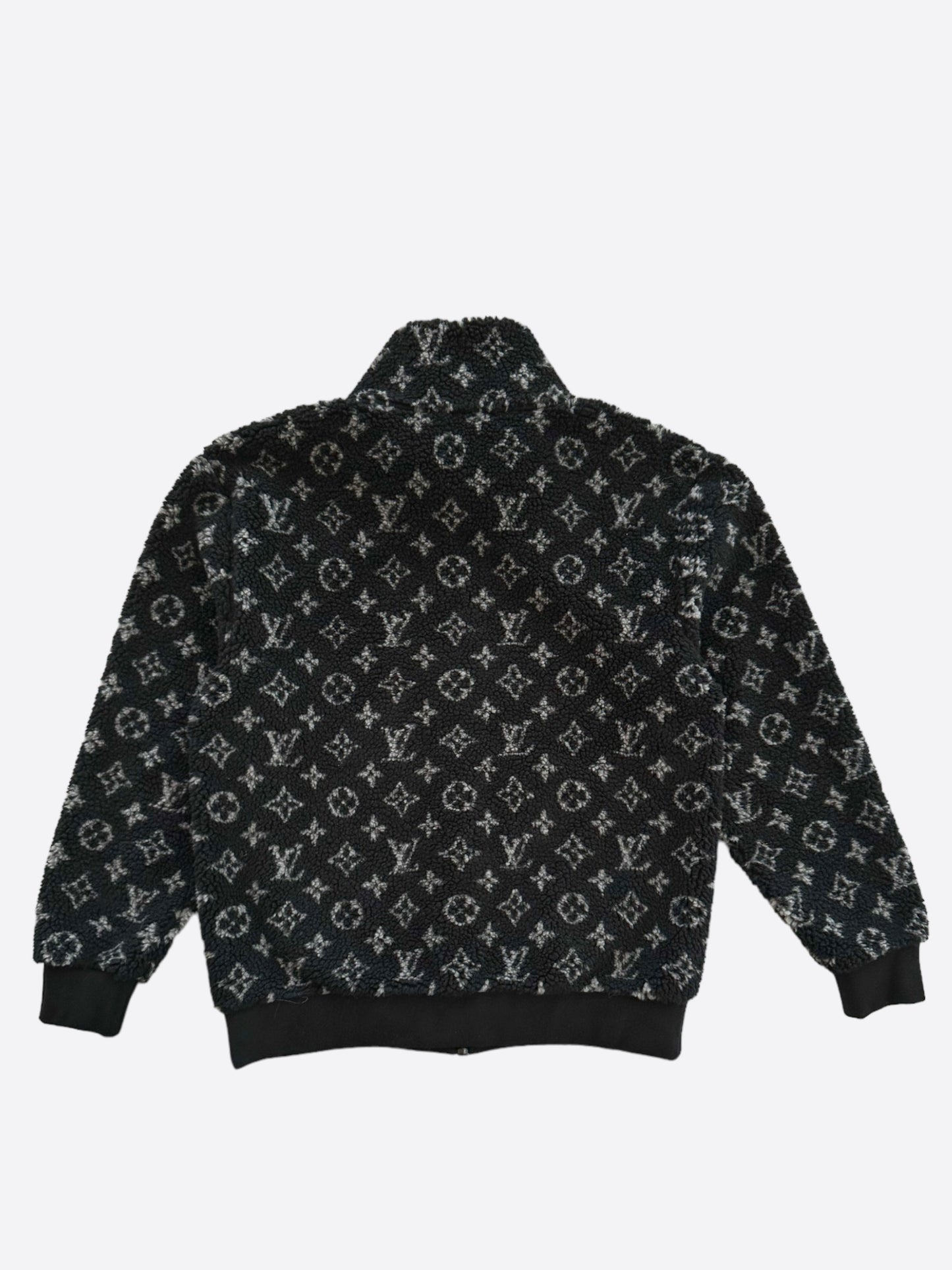 Louis Vuitton Black & Grey Monogram Fleece Jacket