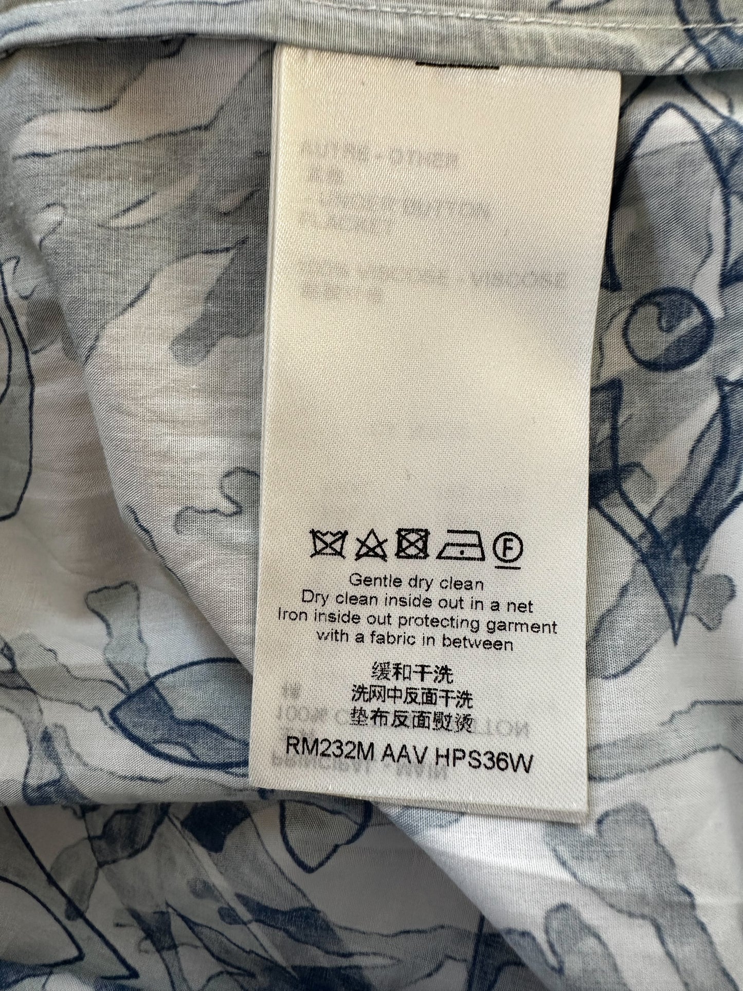 Louis Vuitton Blue & White Aquagarden Monogram Button Up Shirt