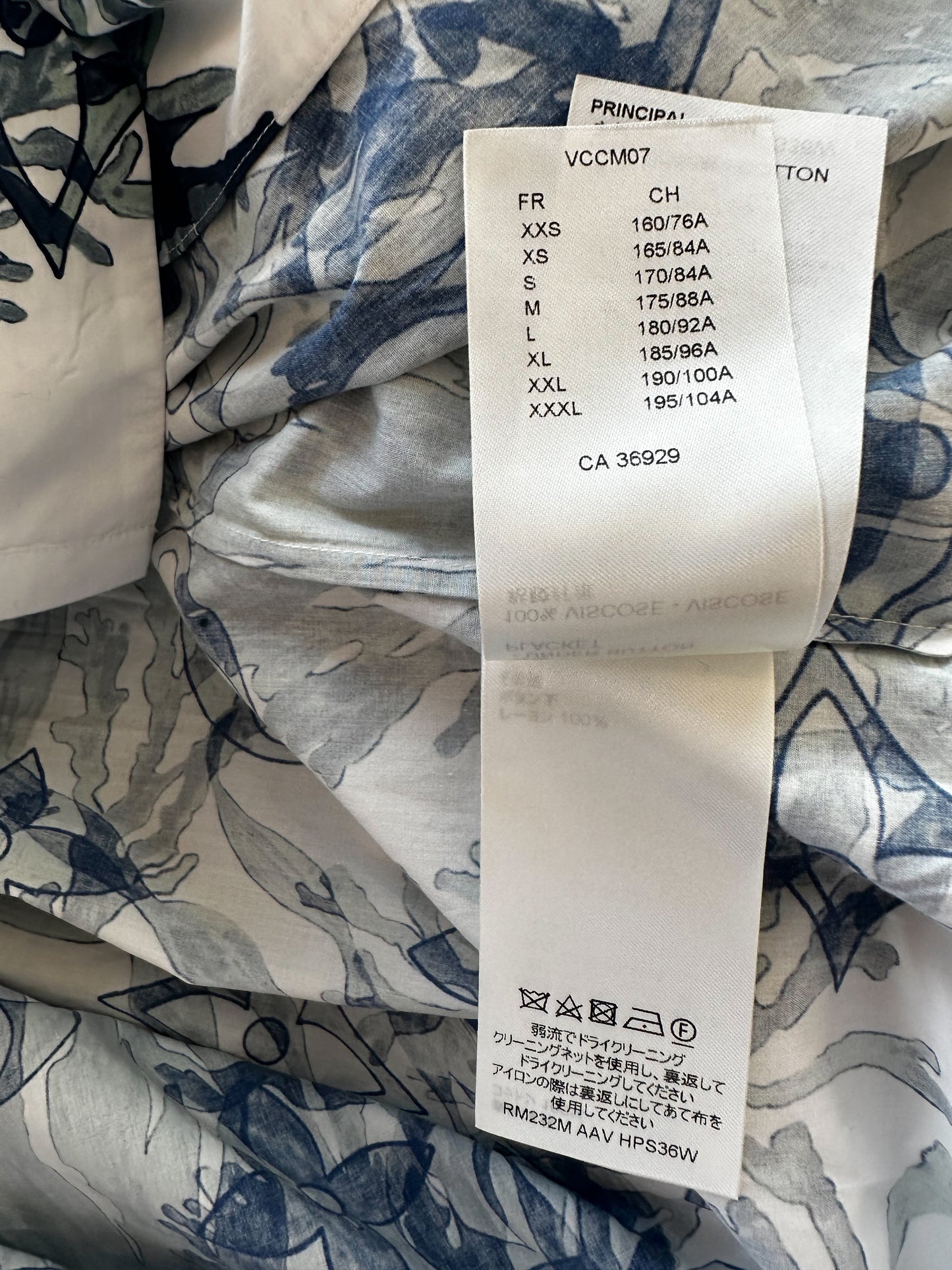 Louis Vuitton Blue & White Aquagarden Monogram Button Up Shirt