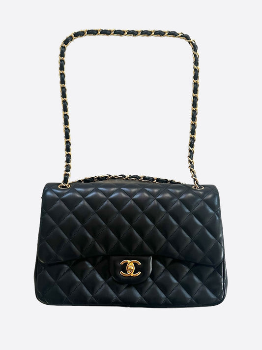 Chanel Black Caviar Jumbo Classic Flap Bag