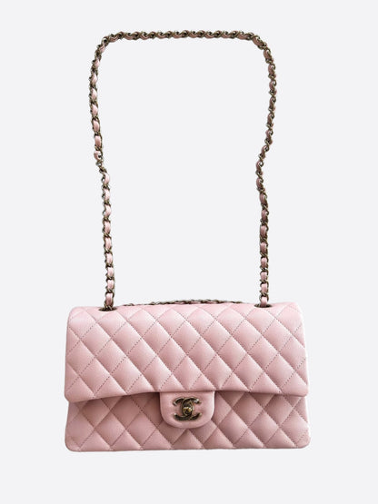 Chanel Pink & Gold Medium Classic Flap Bag