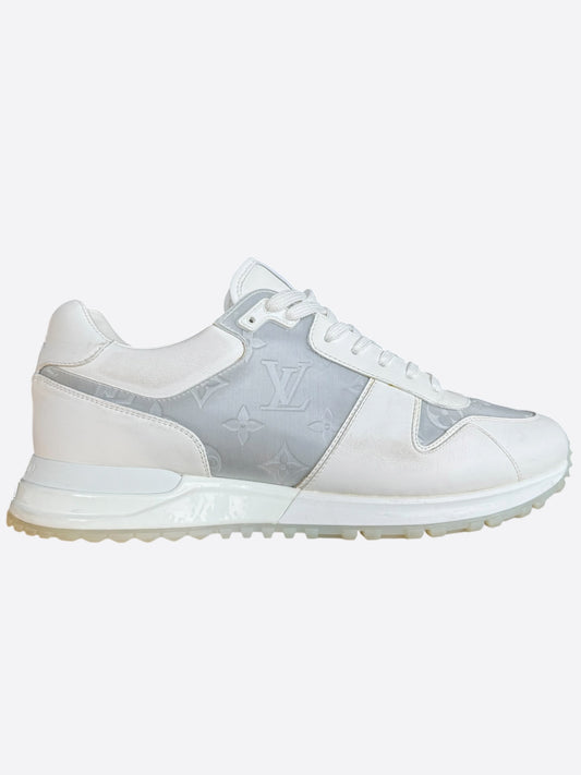 Louis Vuitton White & Silver Monogram Run Away Sneakers