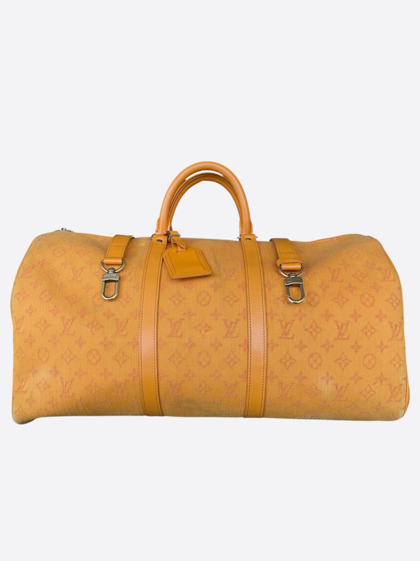 Louis Vuitton Yellow Denim Monogram Keepall 50