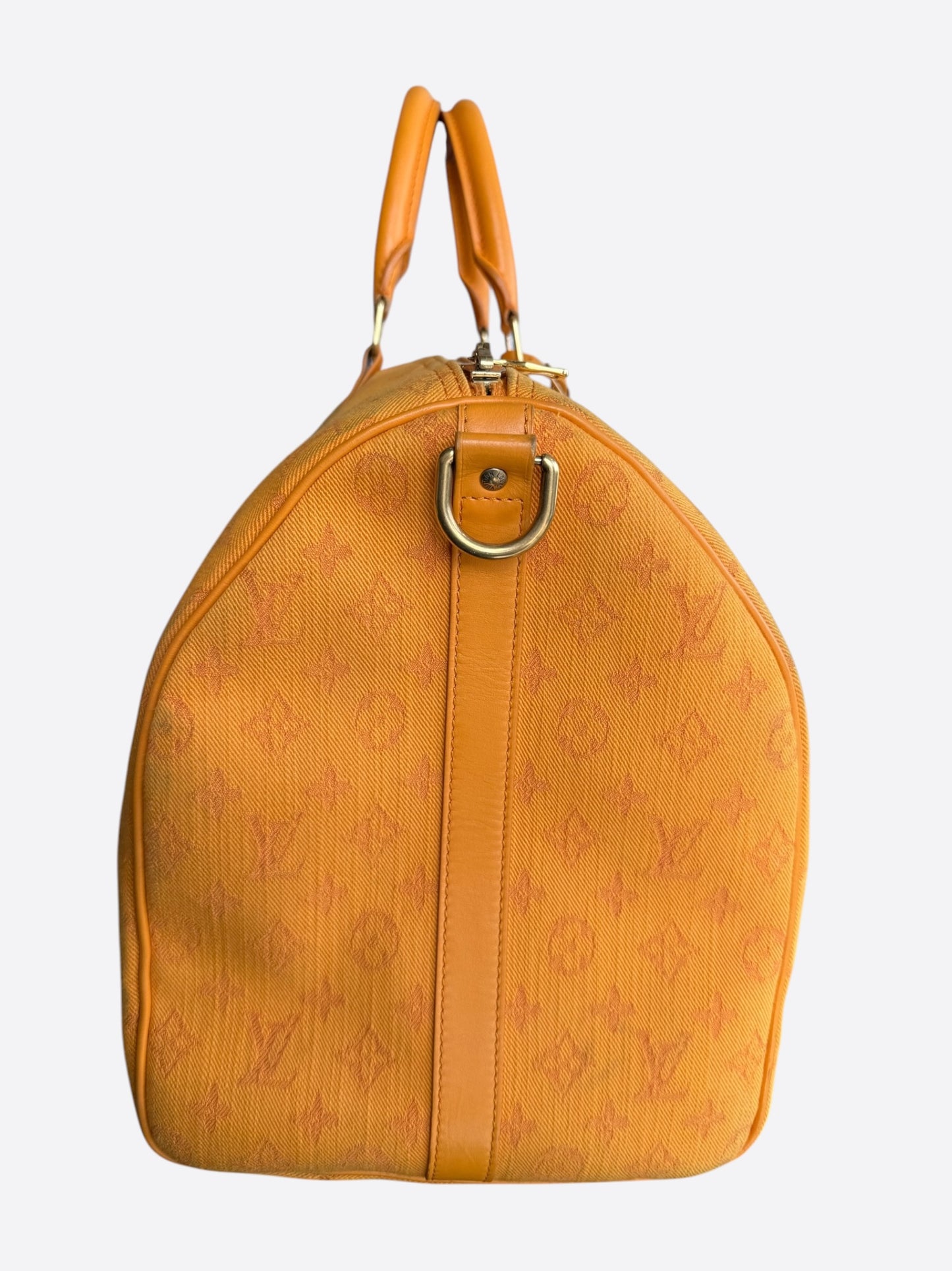 Louis Vuitton Yellow Denim Monogram Keepall 50