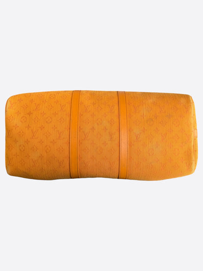 Louis Vuitton Yellow Denim Monogram Keepall 50