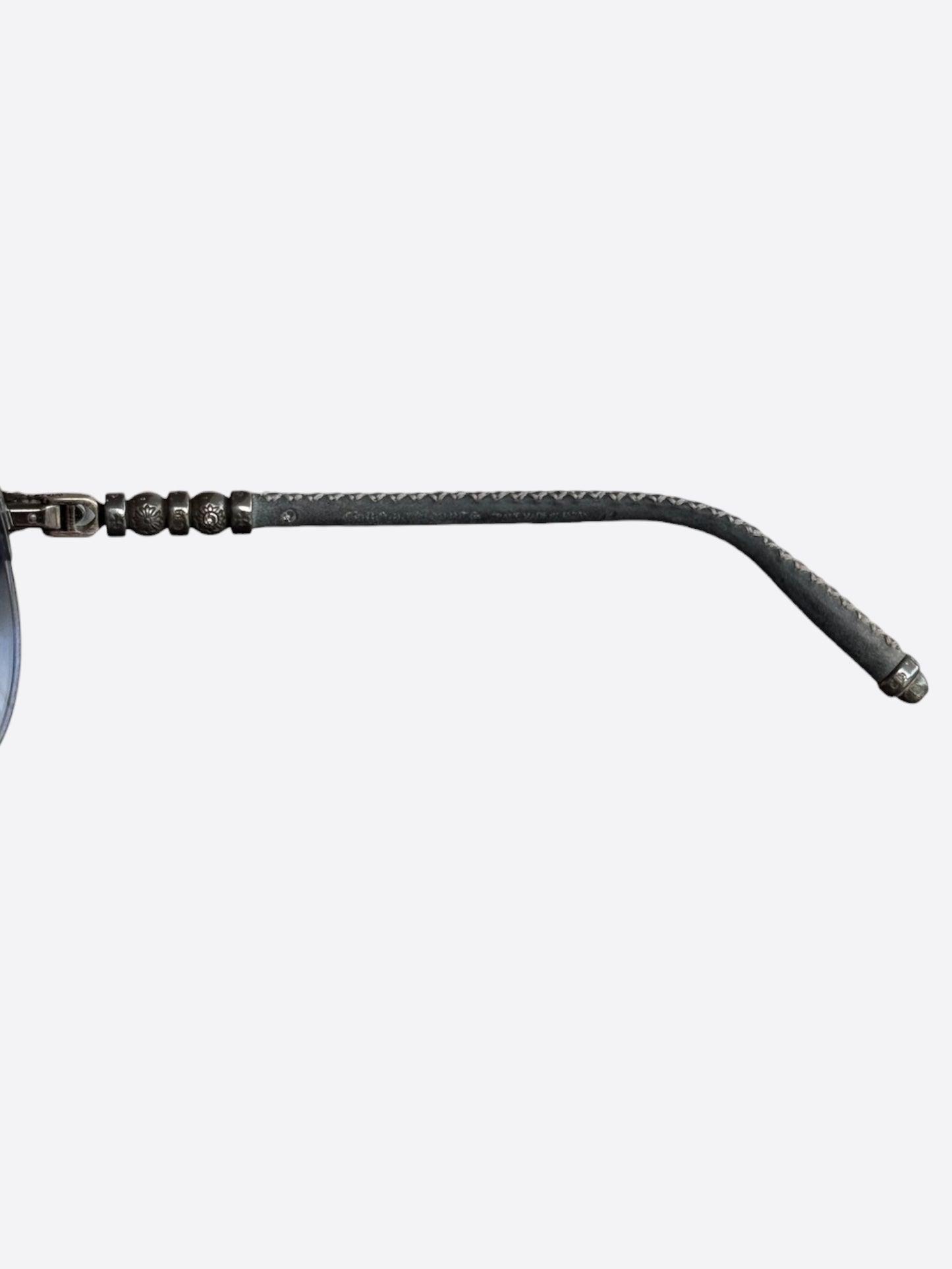 Chrome Hearts Grey Leather & Silver Balls Sunglasses