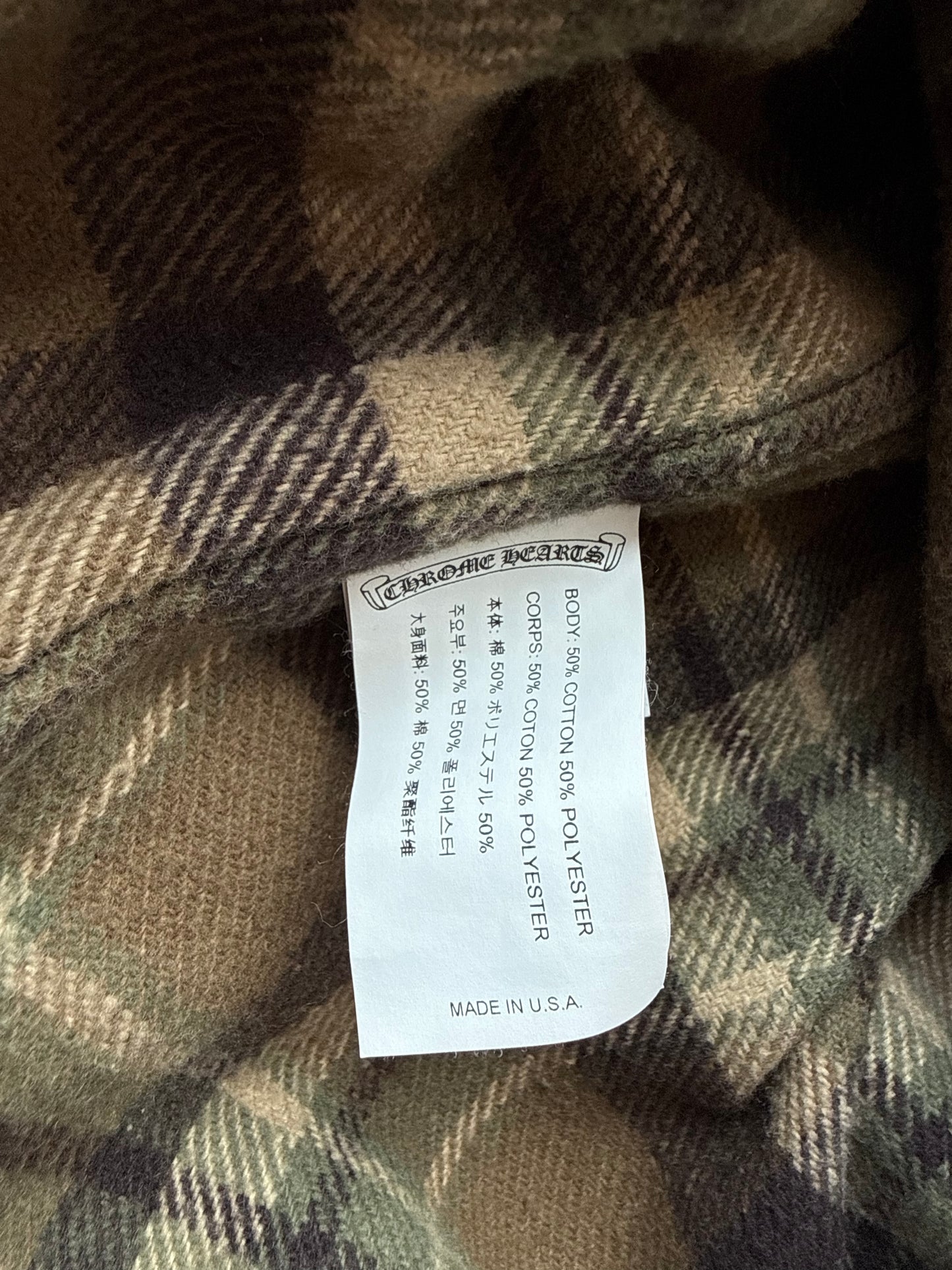 Chrome Hearts Brown Plaid Flannel Jacket
