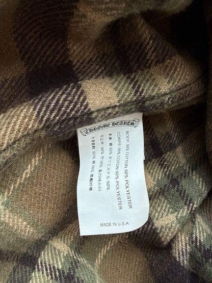 Chrome Hearts Brown Plaid Flannel Jacket