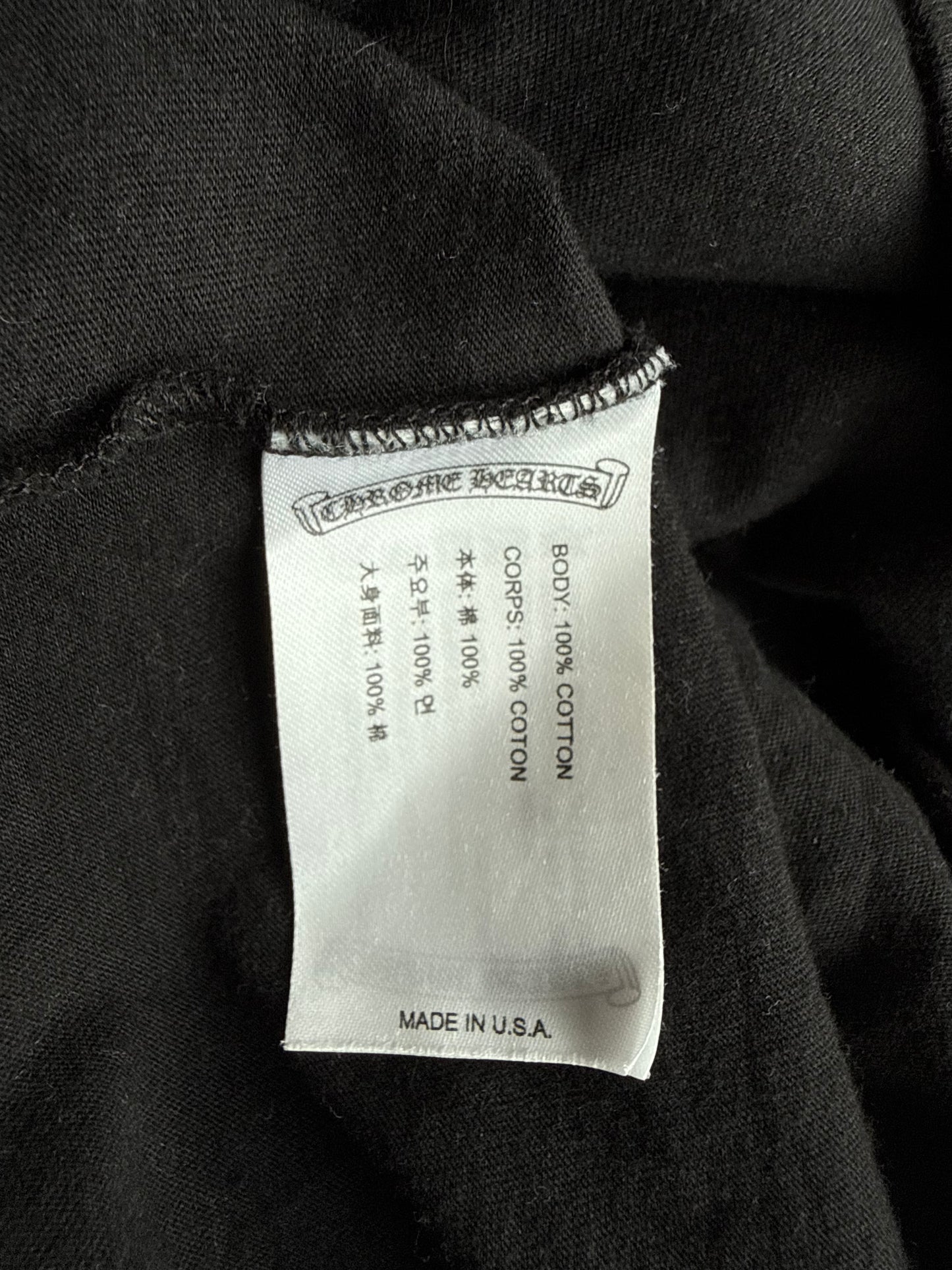 Chrome Hearts Black & White Scroll Logo Longsleeve T-Shirt
