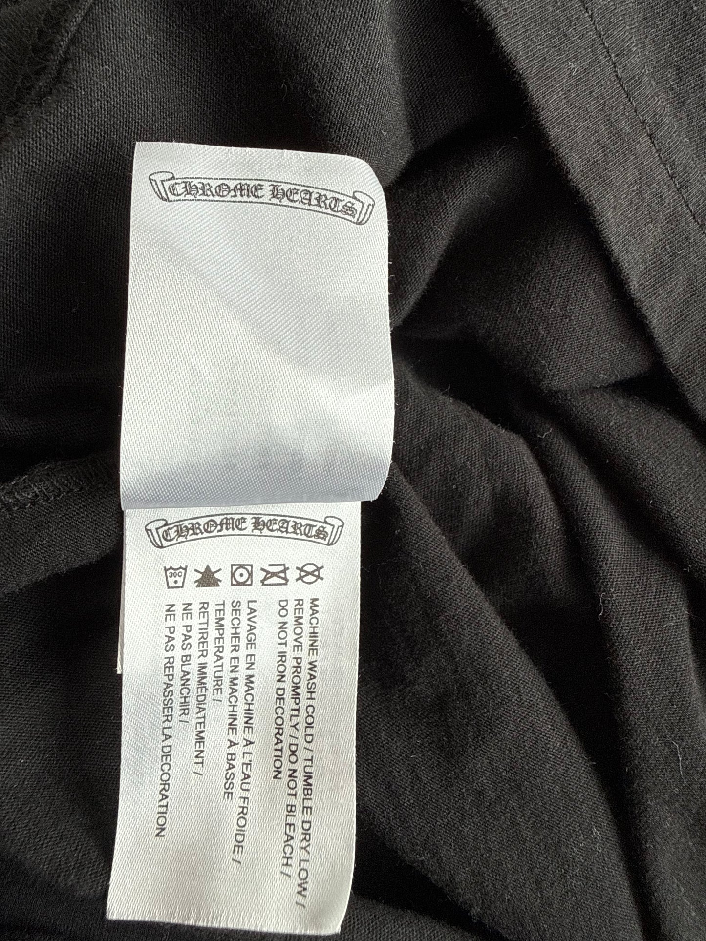 Chrome Hearts Black & White Scroll Logo Longsleeve T-Shirt