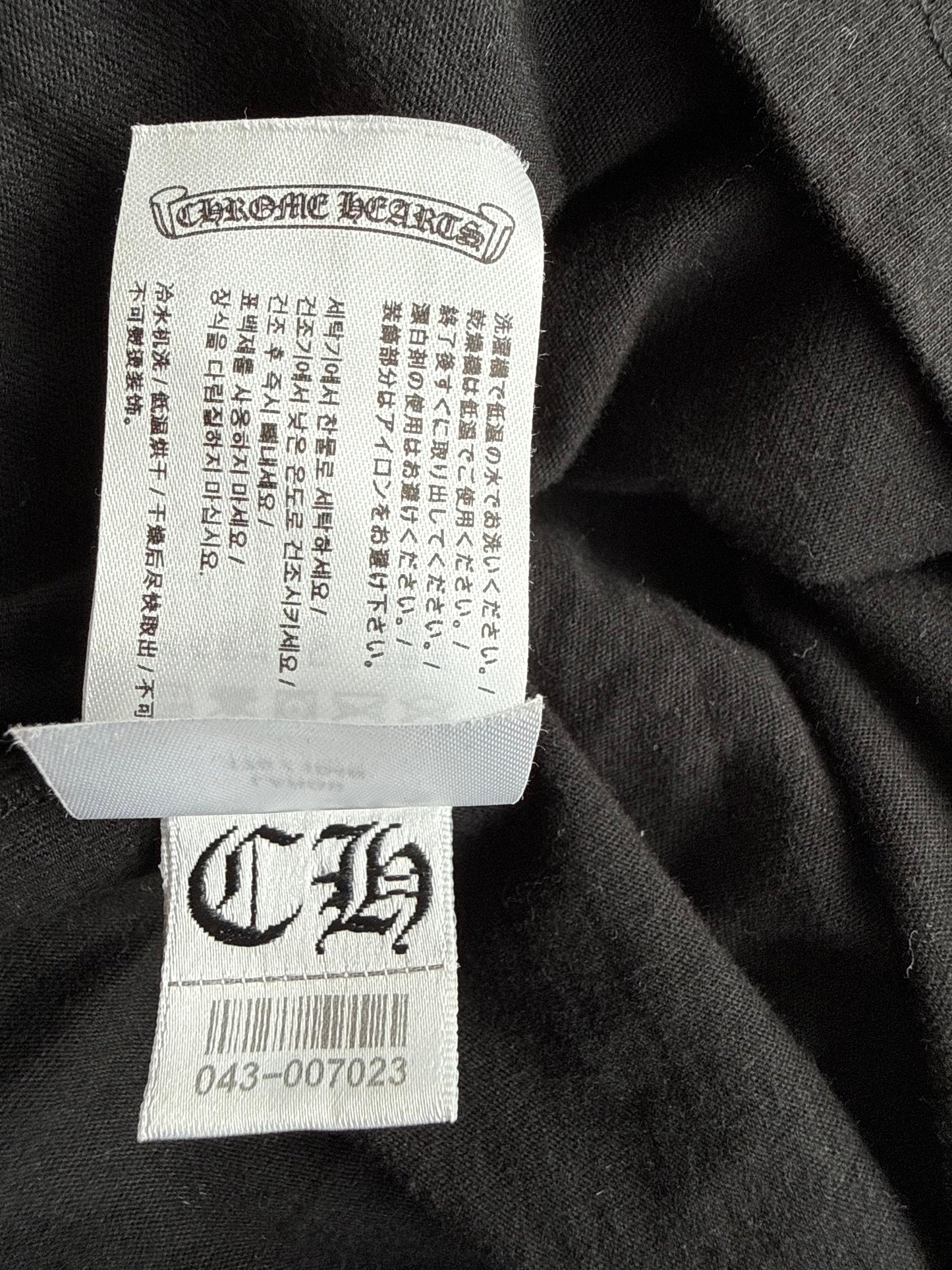 Chrome Hearts Black & White Scroll Logo Longsleeve T-Shirt