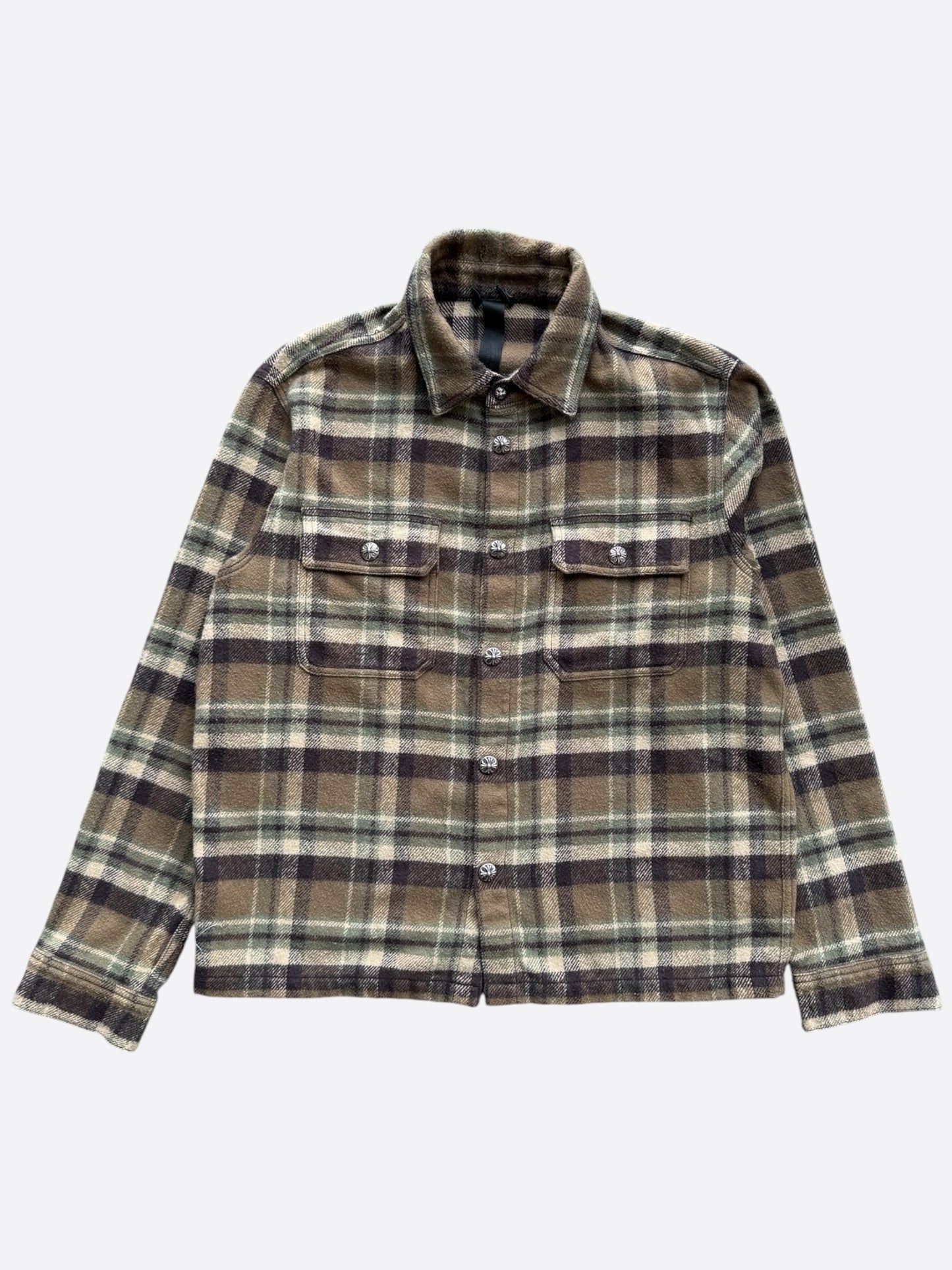 Chrome Hearts Brown Plaid Flannel Jacket