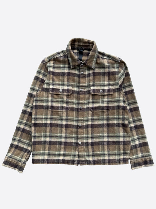 Chrome Hearts Brown Plaid Flannel Jacket