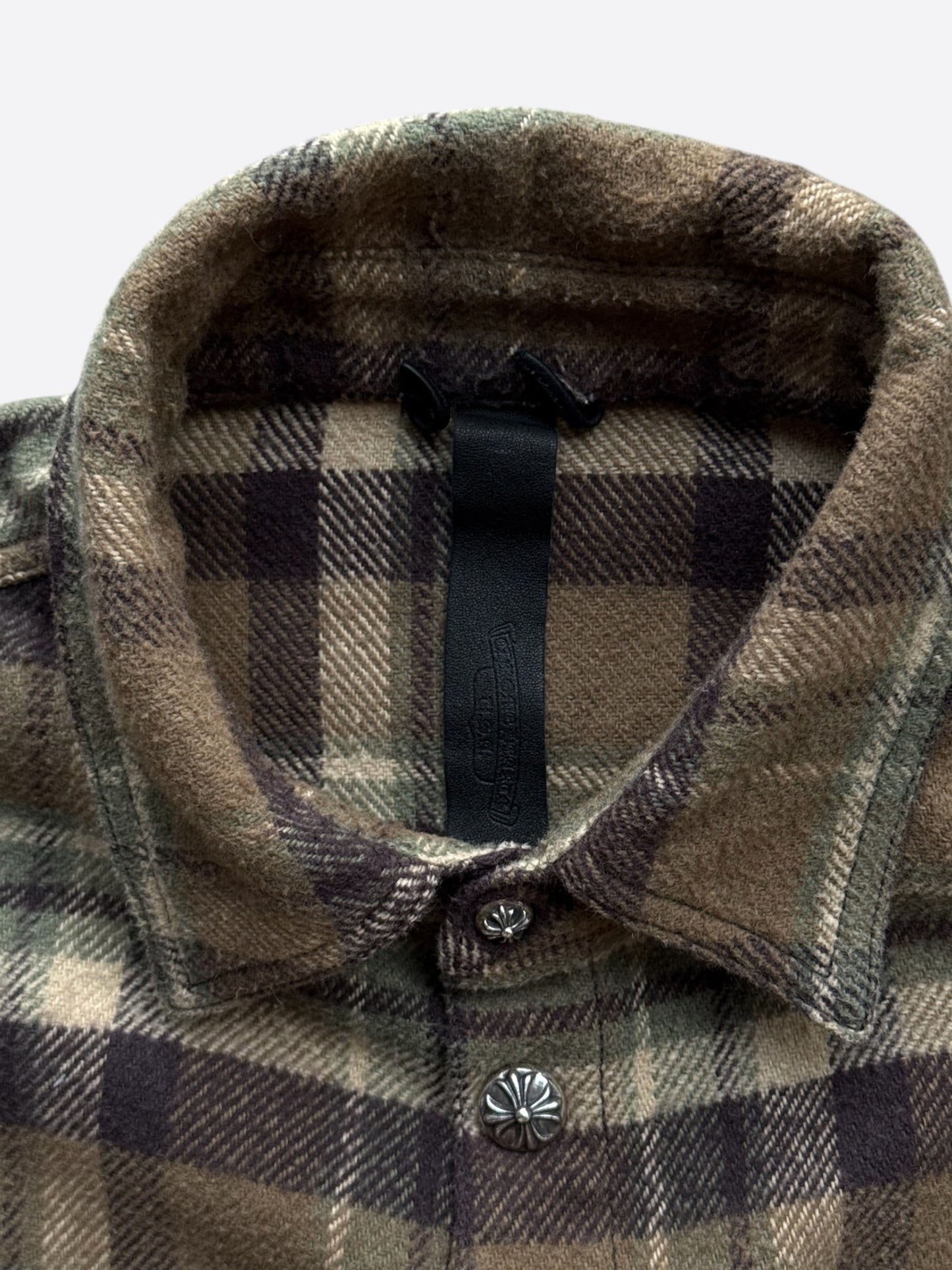 Chrome Hearts Brown Plaid Flannel Jacket