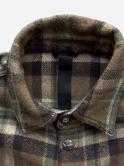 Chrome Hearts Brown Plaid Flannel Jacket
