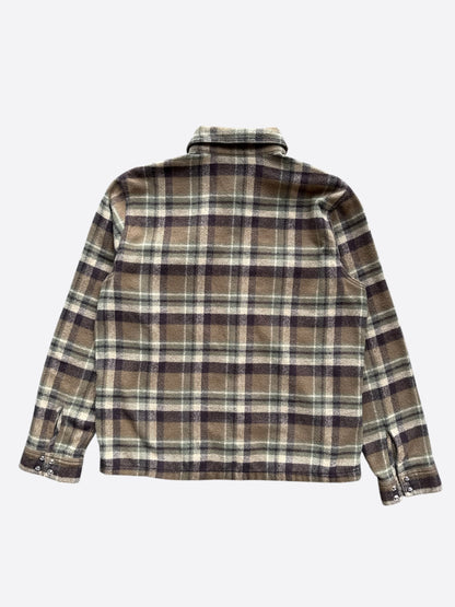 Chrome Hearts Brown Plaid Flannel Jacket