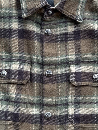 Chrome Hearts Brown Plaid Flannel Jacket