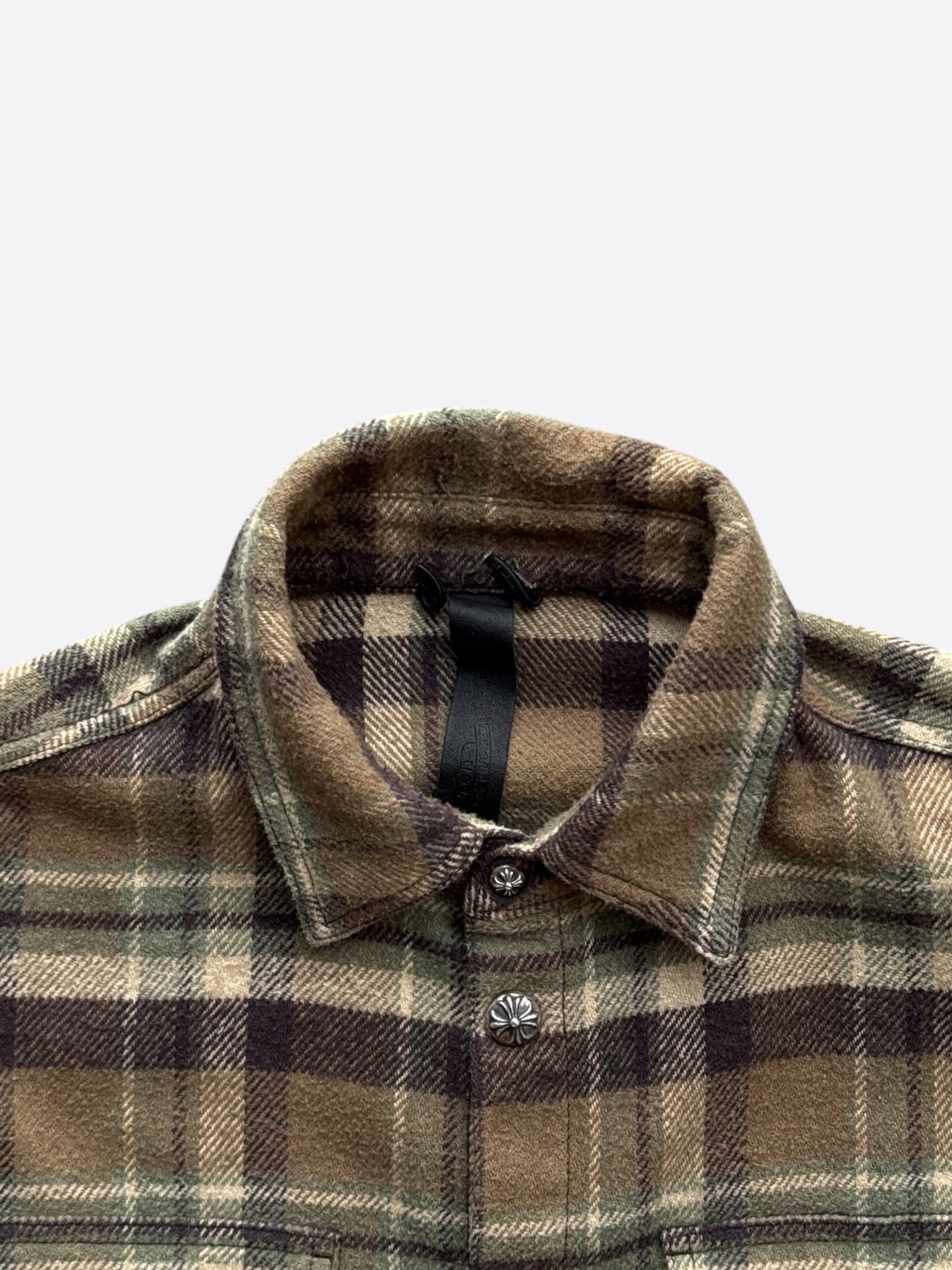 Chrome Hearts Brown Plaid Flannel Jacket