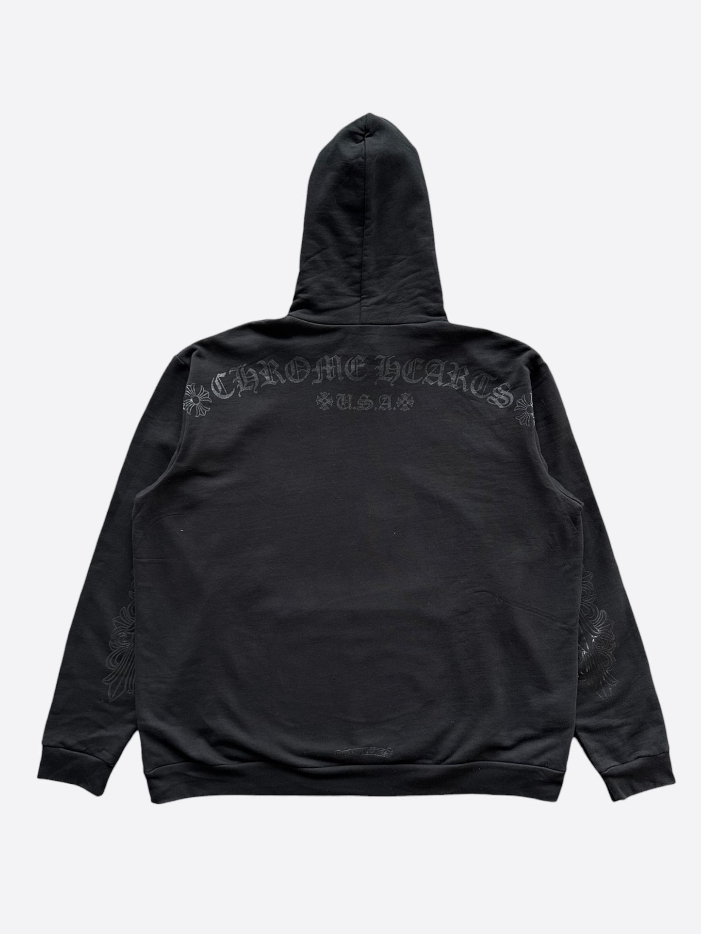 Chrome Hearts Black Floral Logo Hoodie