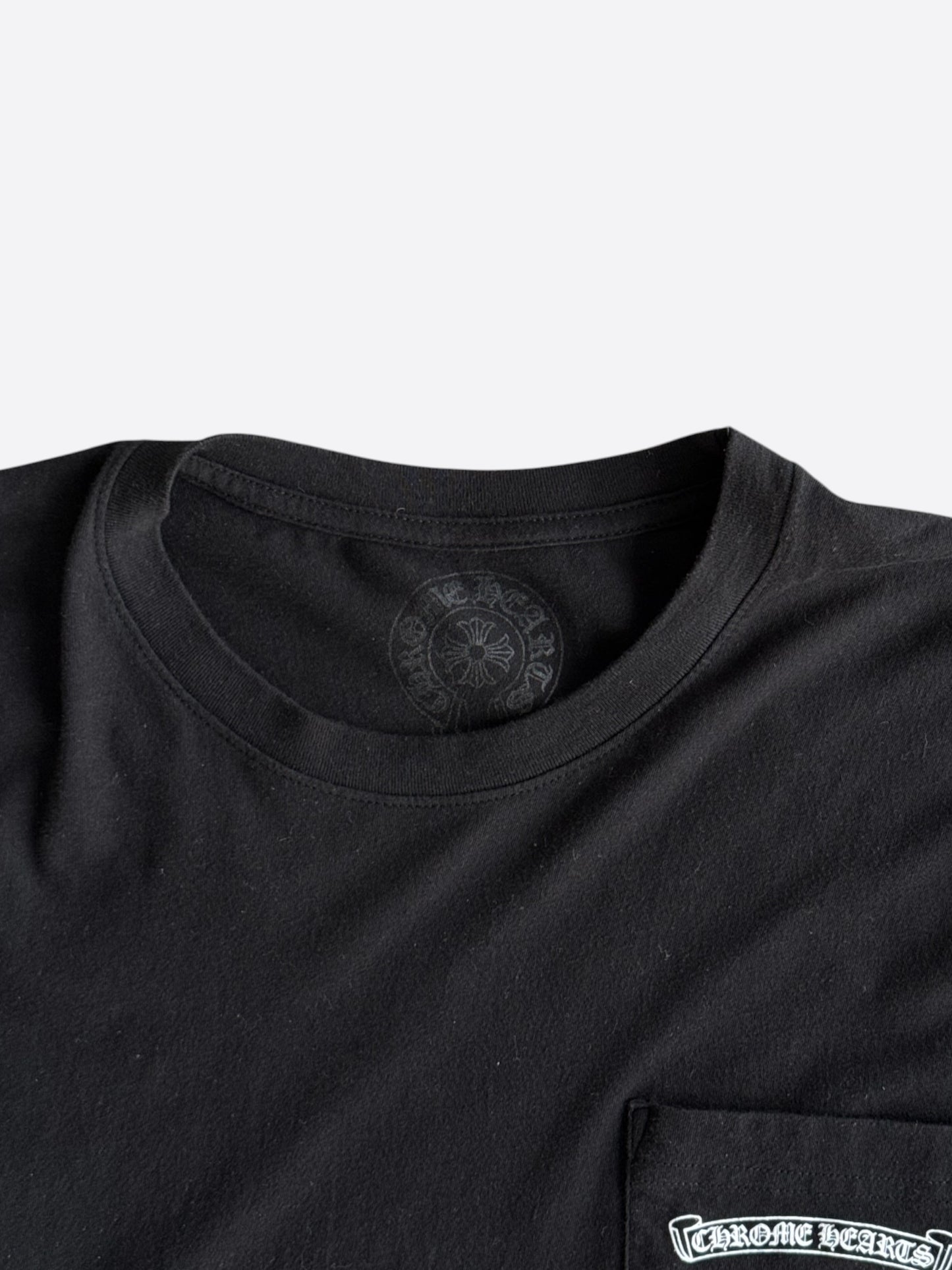 Chrome Hearts Black & White Scroll Logo Longsleeve T-Shirt