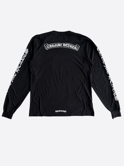 Chrome Hearts Black & White Scroll Logo Longsleeve T-Shirt