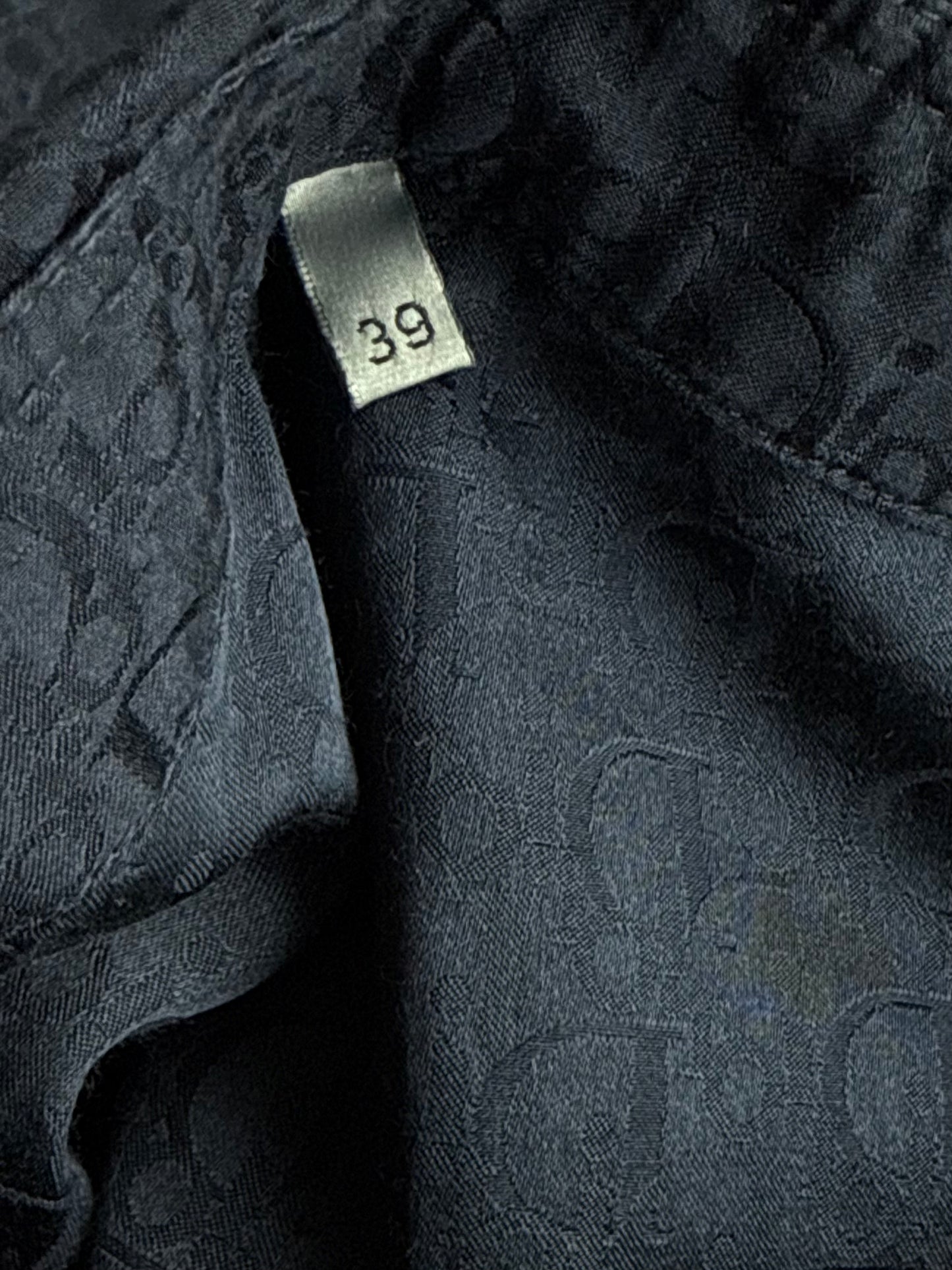 Dior Blue Oblique Silk Button Up Shirt