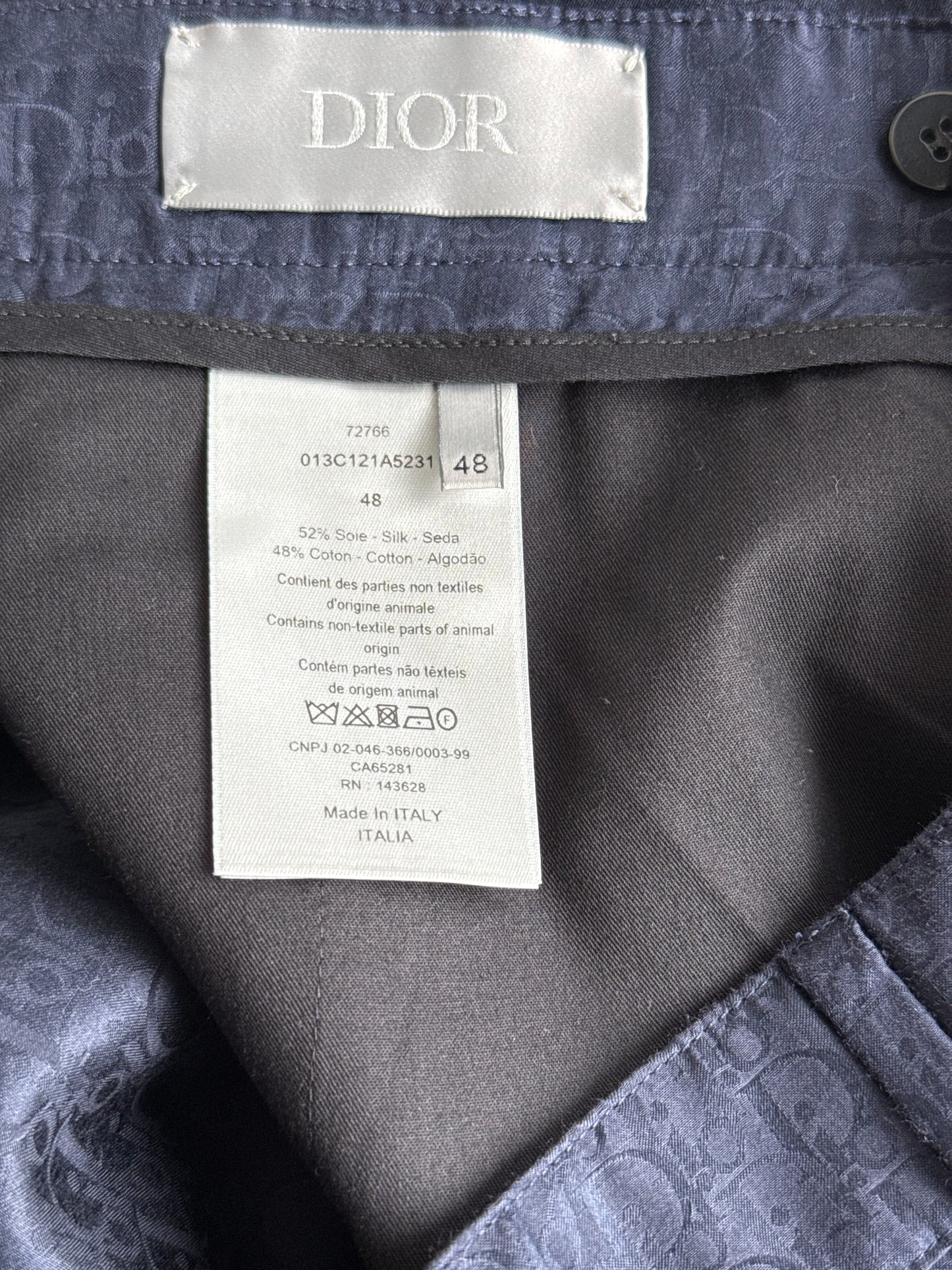 Dior Blue Oblique Silk Shorts