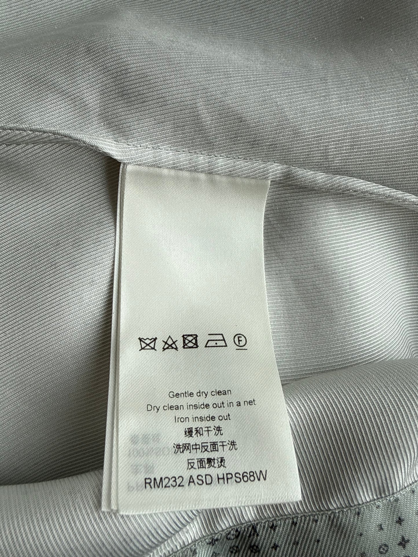 Louis Vuitton Grey LV Pixel Monogram Silk Button Up Shirt