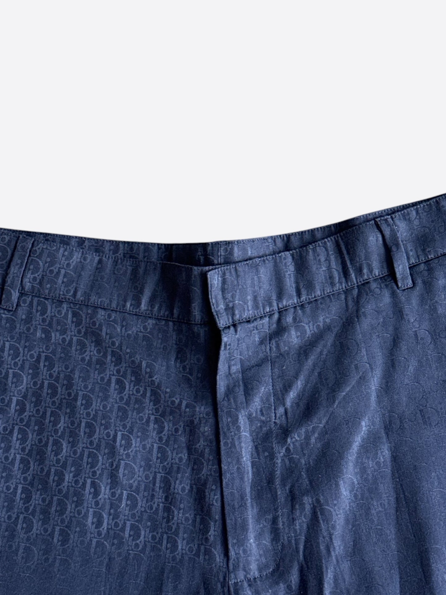 Dior Blue Oblique Silk Shorts